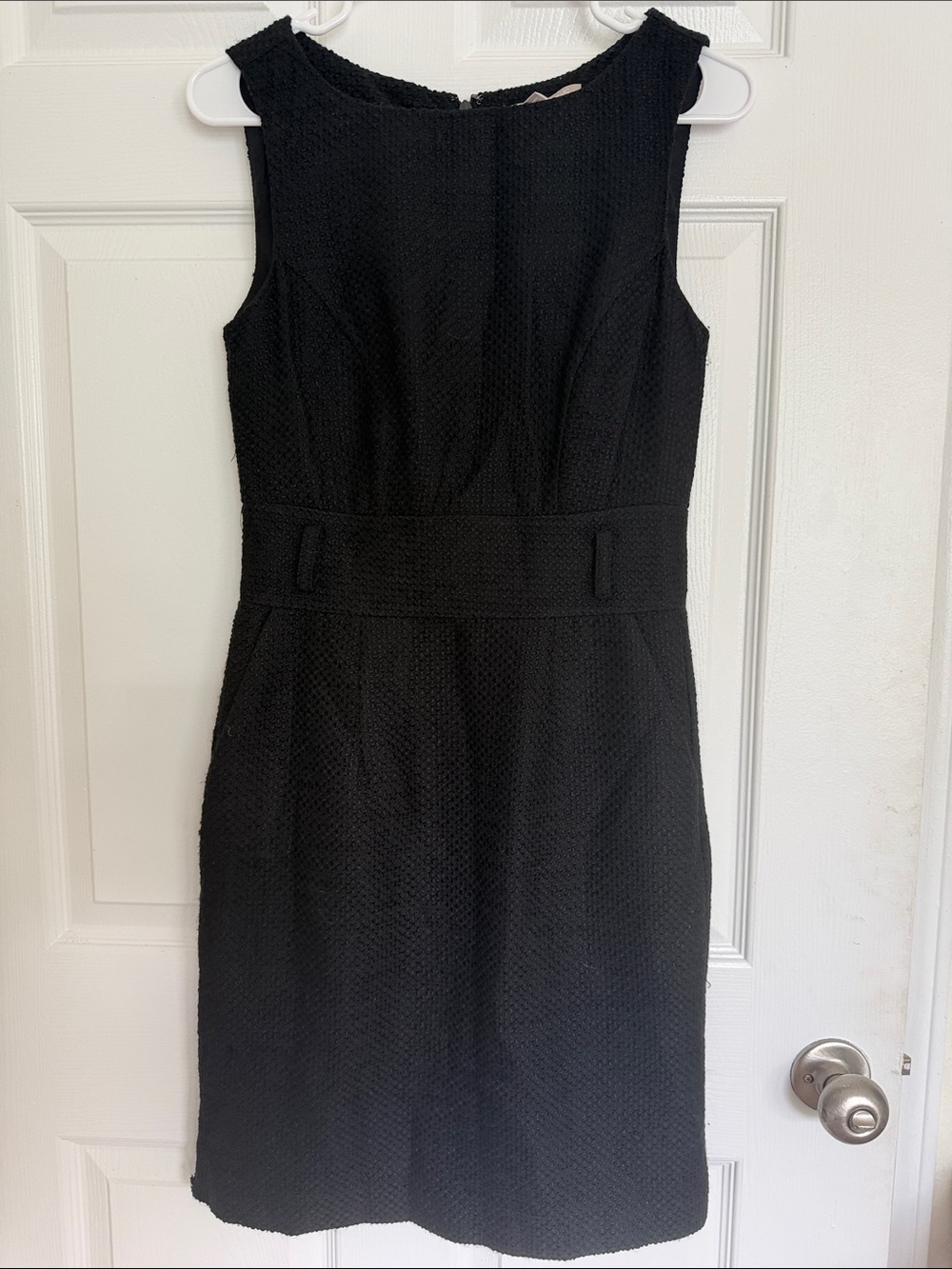 Banana Republic Black Sleeveless Textured Midi Dress